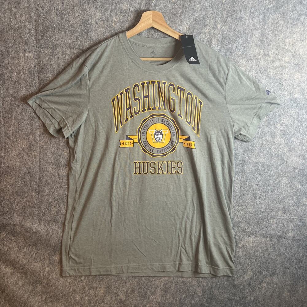 Washington Huskies Adidas 290 Blend gray retro logo Tee Shirt Men’s XL